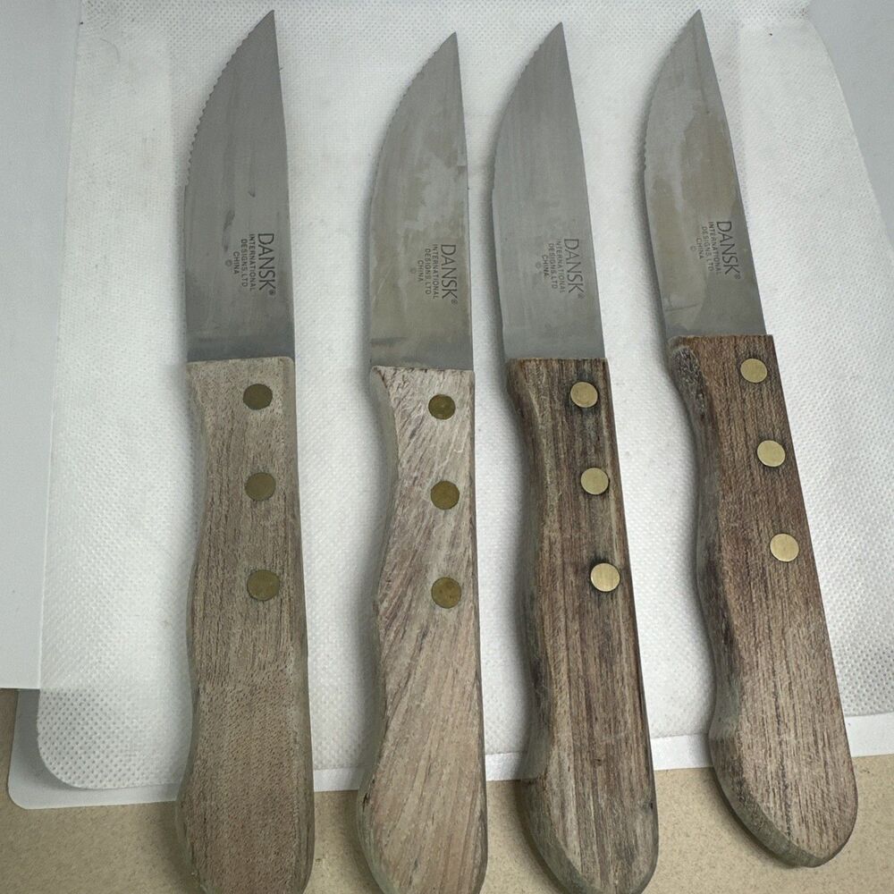 Dansk VTG Steel Steak Knife Set Mid Century Modern Knives -Set Of 4